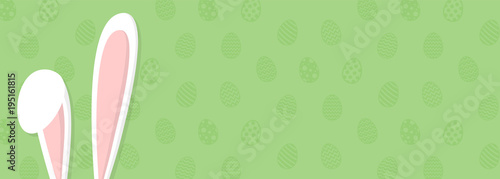 Cute Easter background with bunny and copyspace. Vector.