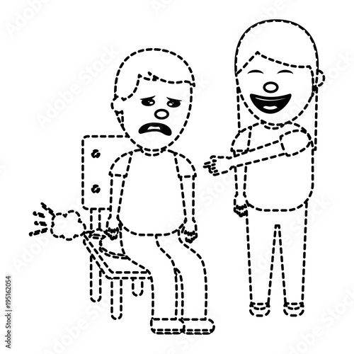 woman make joke a friend with cushion fools day