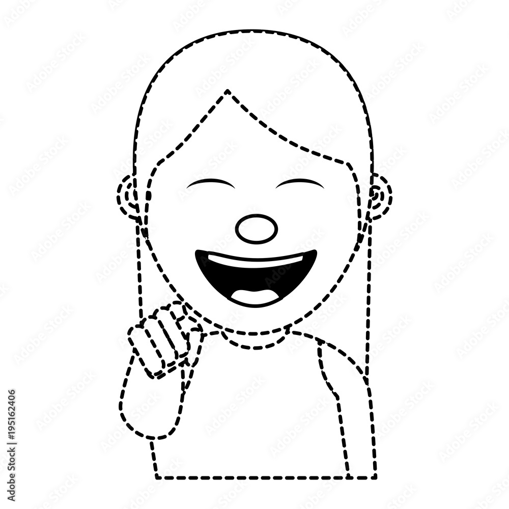 portrait cartoon smiling woman pointing gesture portrait cartoon smiling woman pointing gesture