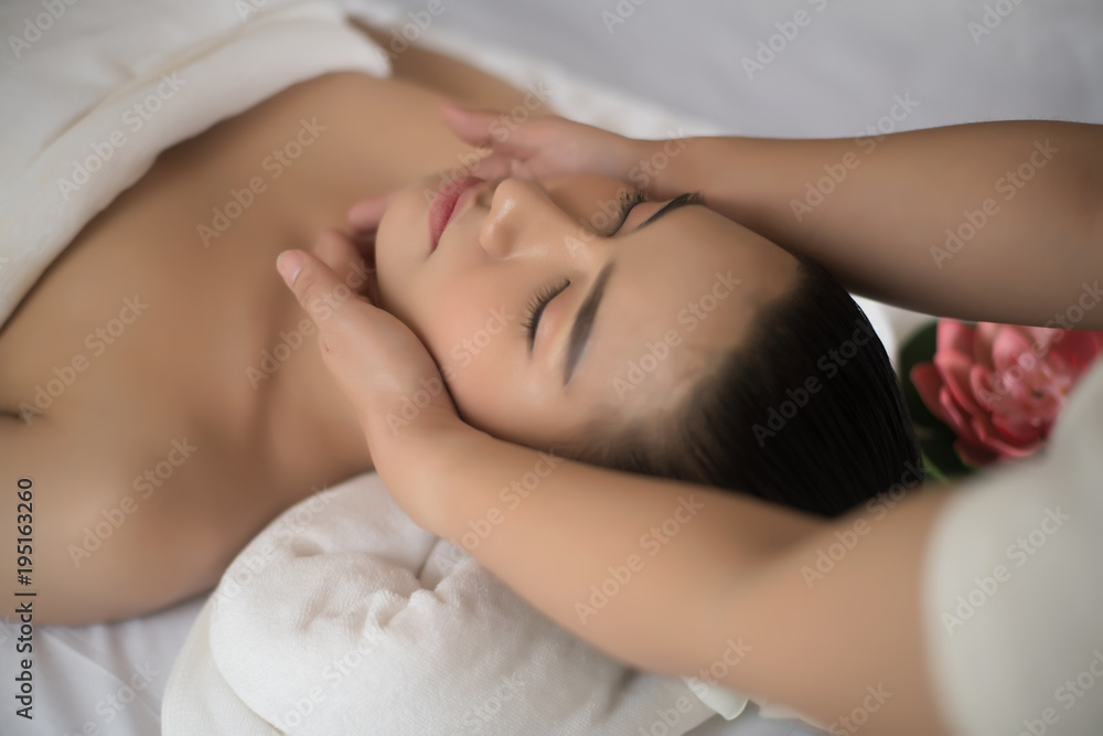 Beautiful young woman in spa salon massage, relax and healthy.