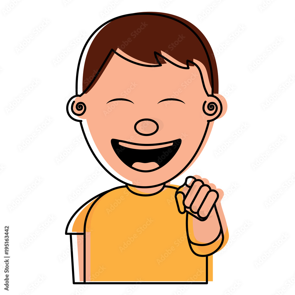 portrait of happy young teenager boy smiling pointing with finger portrait of happy young teenager boy smiling pointing with finger