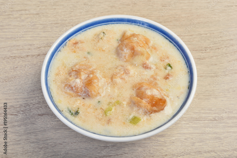 Traditional Taiwanese breakfast - salted soya bean milk Traditional Taiwanese breakfast - salted soya bean milk