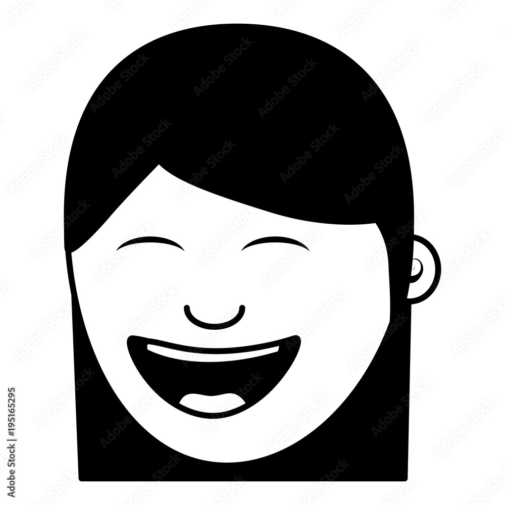 cartoon face woman happy laughing character cartoon face woman happy laughing character
