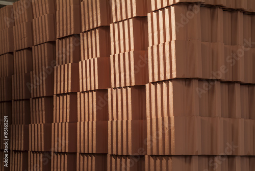 Detail of Terracotta bricks pile