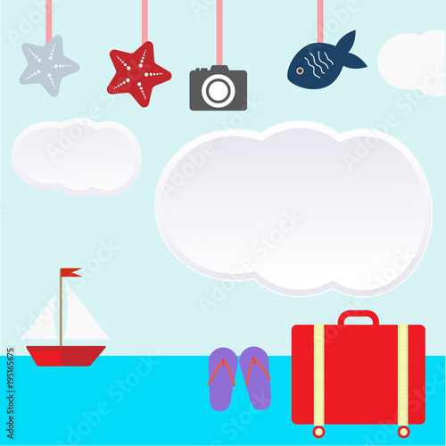 travel summer on the blue sea vector backgound