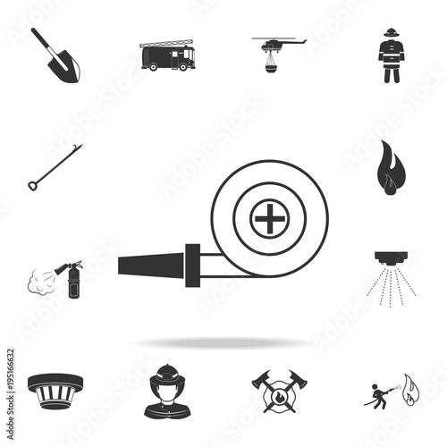 Fire hose icon. Detailed set icons of firefighter element icons. Premium quality graphic design. One of the collection icons for websites  web design  mobile app