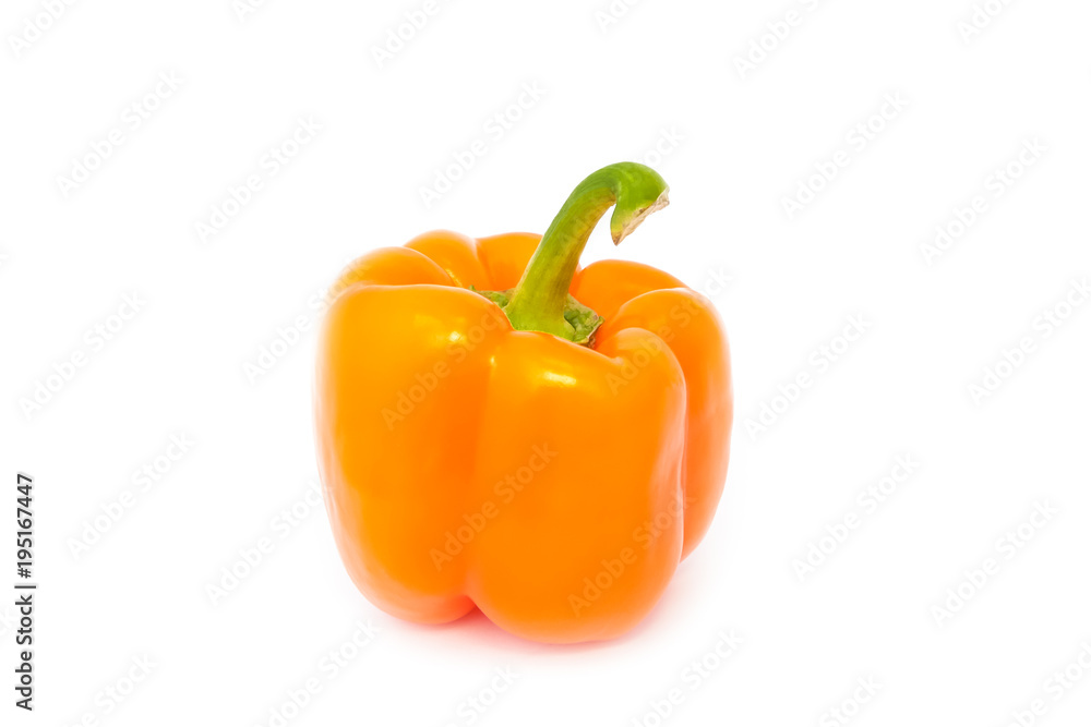 orange bell pepper isolated on a white background orange bell pepper isolated on a white background