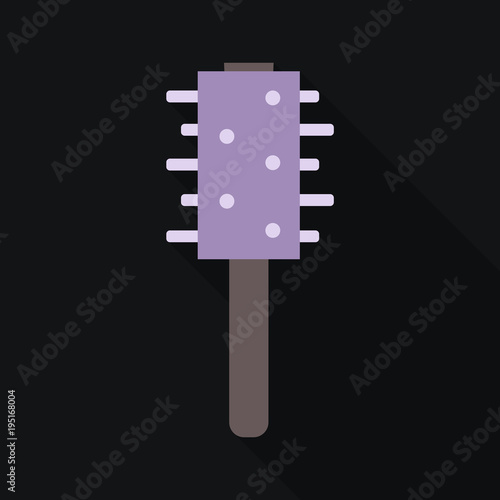 Fashion equipment of hairbrush for hair, of comb, vector isolated on background, Hairdresser style accessories, hairdryer