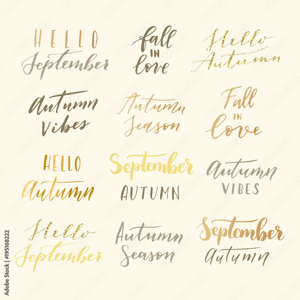 Hello autumn lettering.