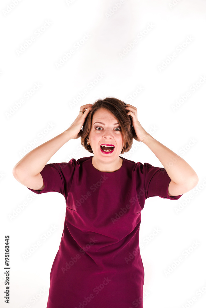 Fototapeta premium Business woman frustrated and stressed with work