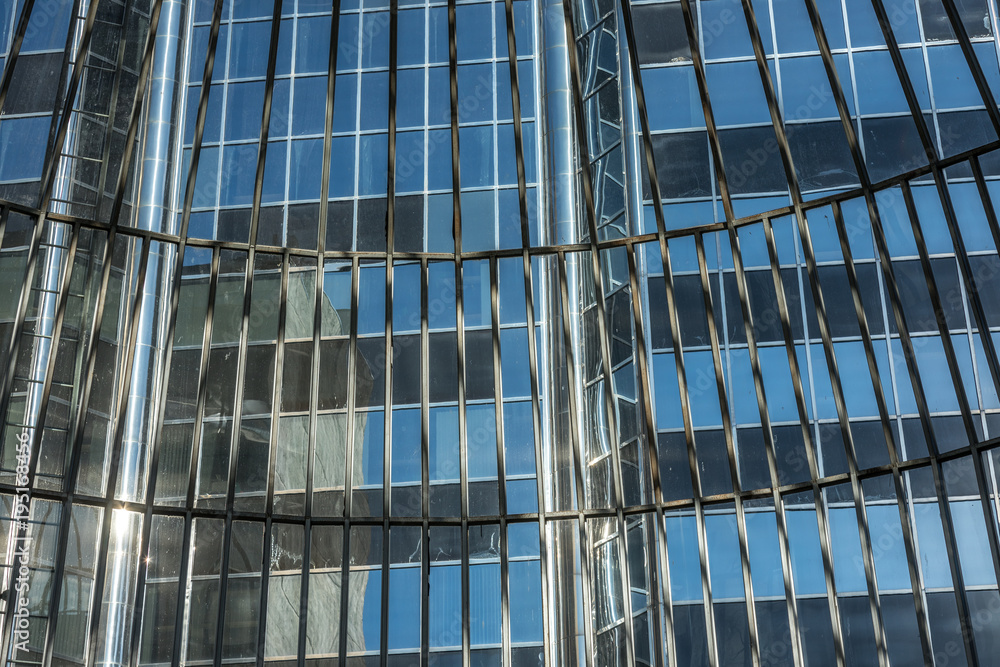Obraz premium Reflections on glass buildings.