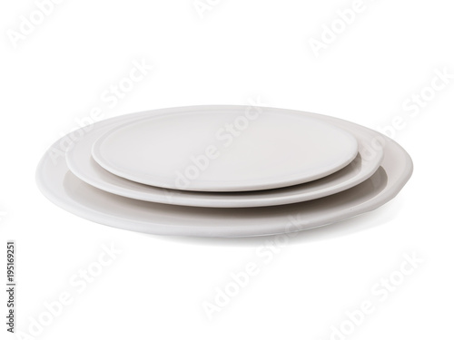 modern ceramic plate (beautiful shape) on white background