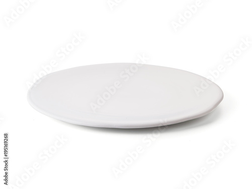 modern ceramic plate (beautiful shape) on white background