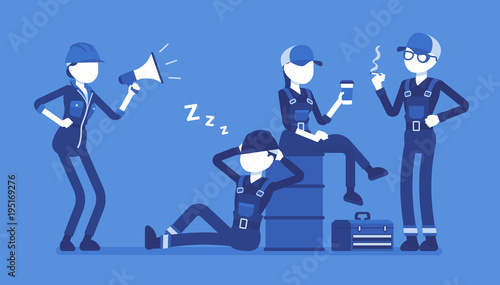 Lazy workers resting