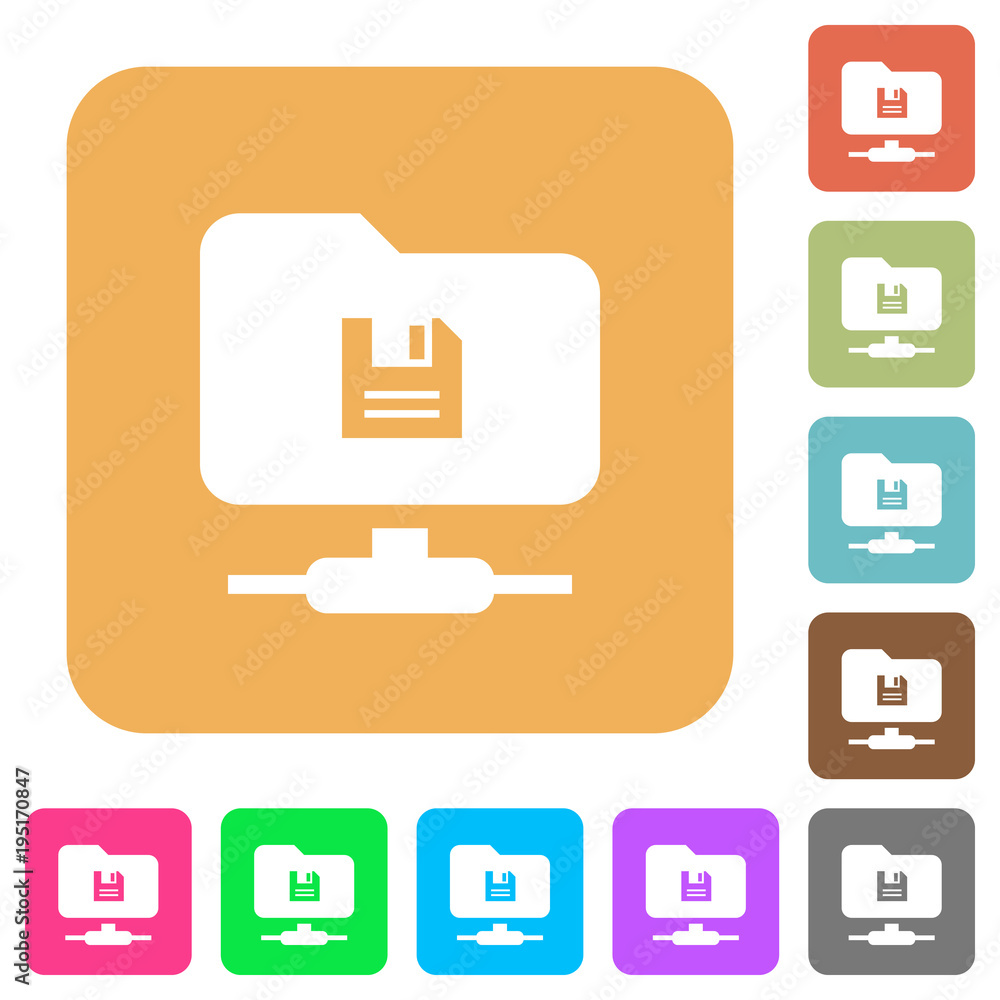 FTP save rounded square flat icons FTP save rounded square flat icons