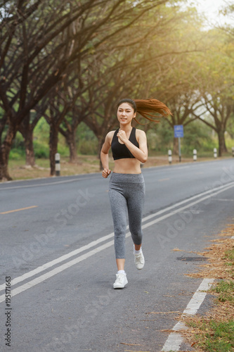 fitness woman running in the park