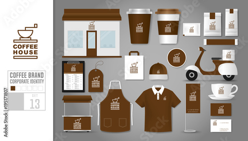 Corporate identity template Set 13. Logo concept for coffee shop, cafe, restaurant.