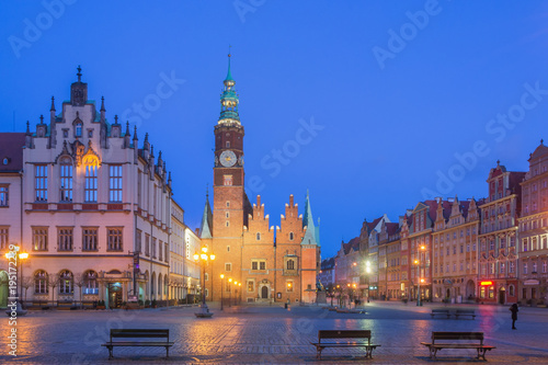 Town Hall of Wroclaw at Night