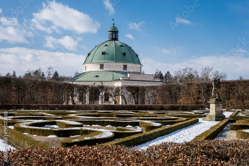 Rotunda in flower gardens Kvetna Zahrada in Kromeriz photo