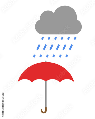 Umbrella with rain vector illustration