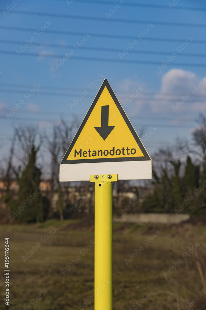 Cartello metanodotto