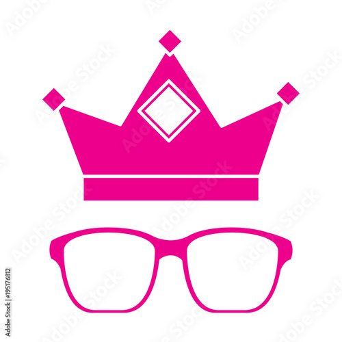 crown and glasses retro trend elements