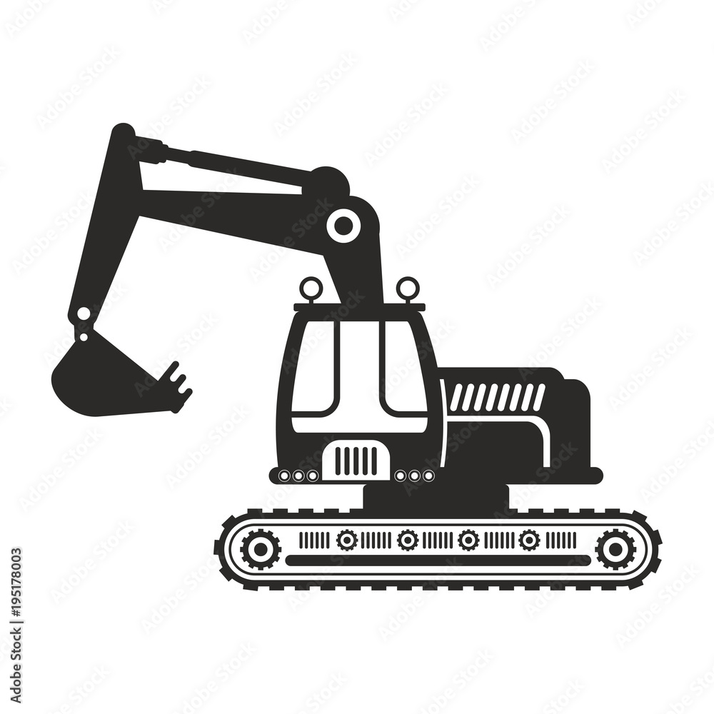 excavator black icon excavator black icon