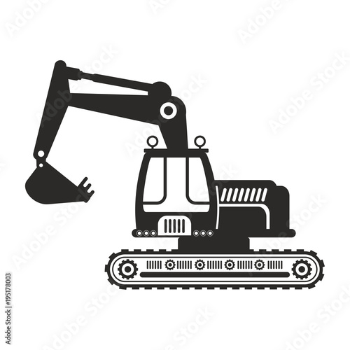 excavator black icon