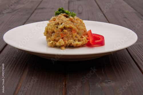 Vegetable risotto on a table