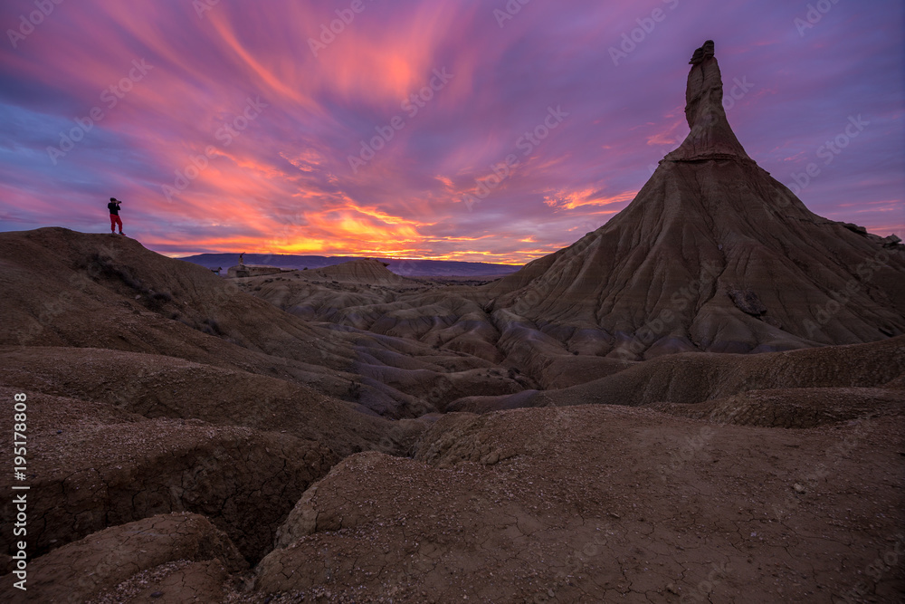 photographer at bardenas reales in navarra spain