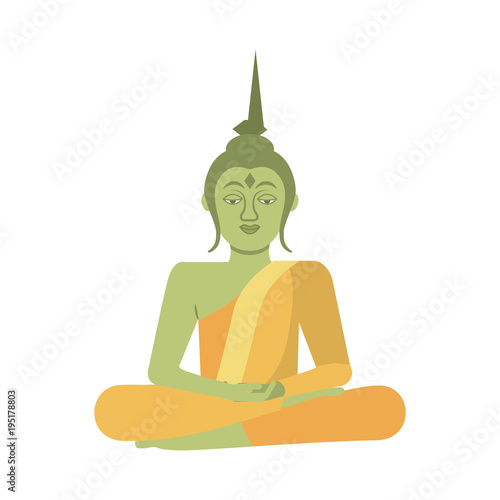 thai buddha sitting lotus flower religion statue
