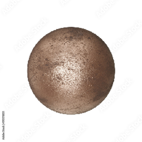 Bronze sphere. Isolated on ...