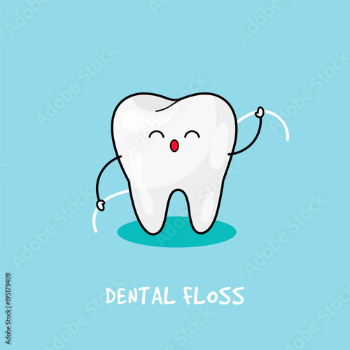Happy tooth icon. Cute tooth characters.