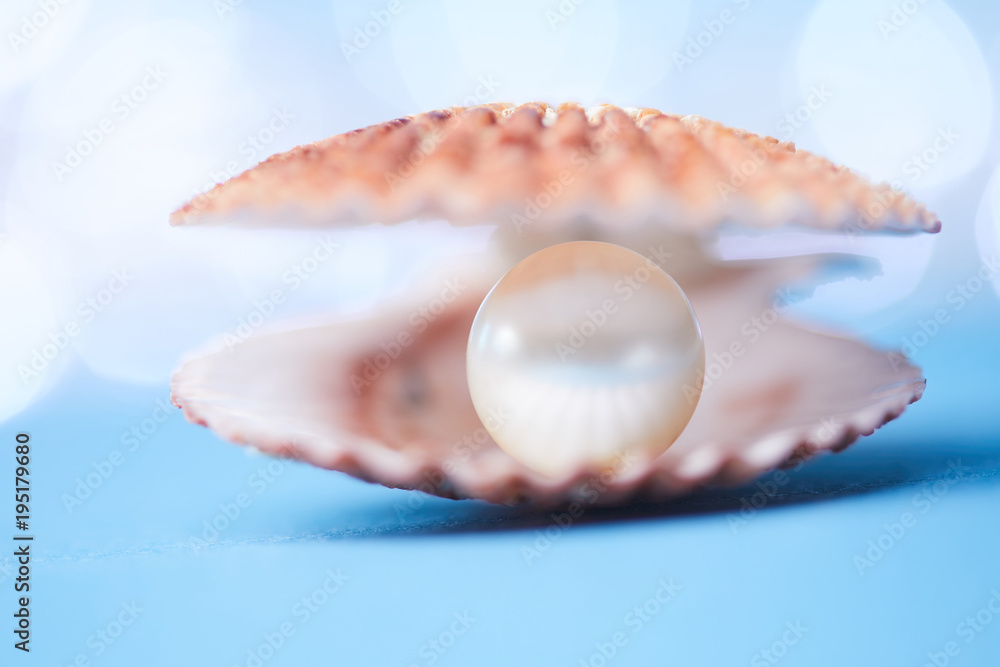pearls on the blue background pearls on the blue background