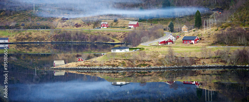 Fototapeta Naklejka Na Ścianę i Meble -  Reflection in Norwegian fjord