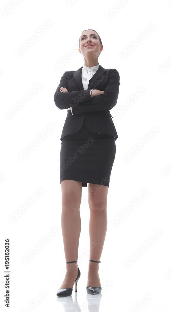 smiling female Manager.portrait in full growth smiling female Manager.portrait in full growth