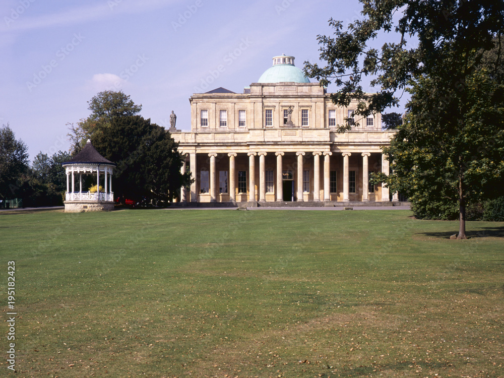 The Pump Rooms, an old spa mineral water building in Pittville Park, Cheltenham, Gloucestershire,UK