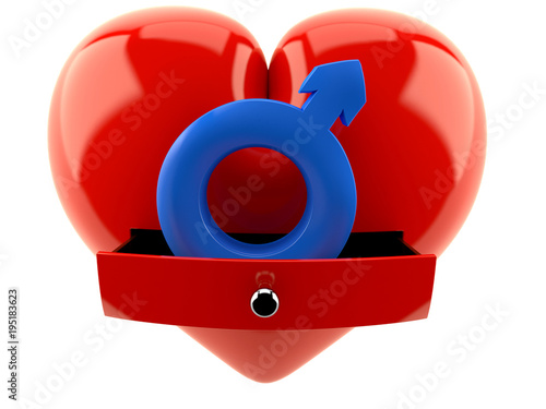 Fotografie Heart with male gender symbol