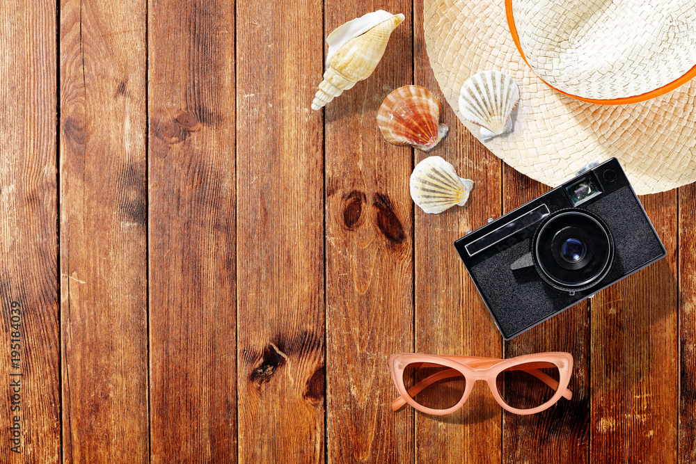 Fototapeta premium Flat photo of summer time 