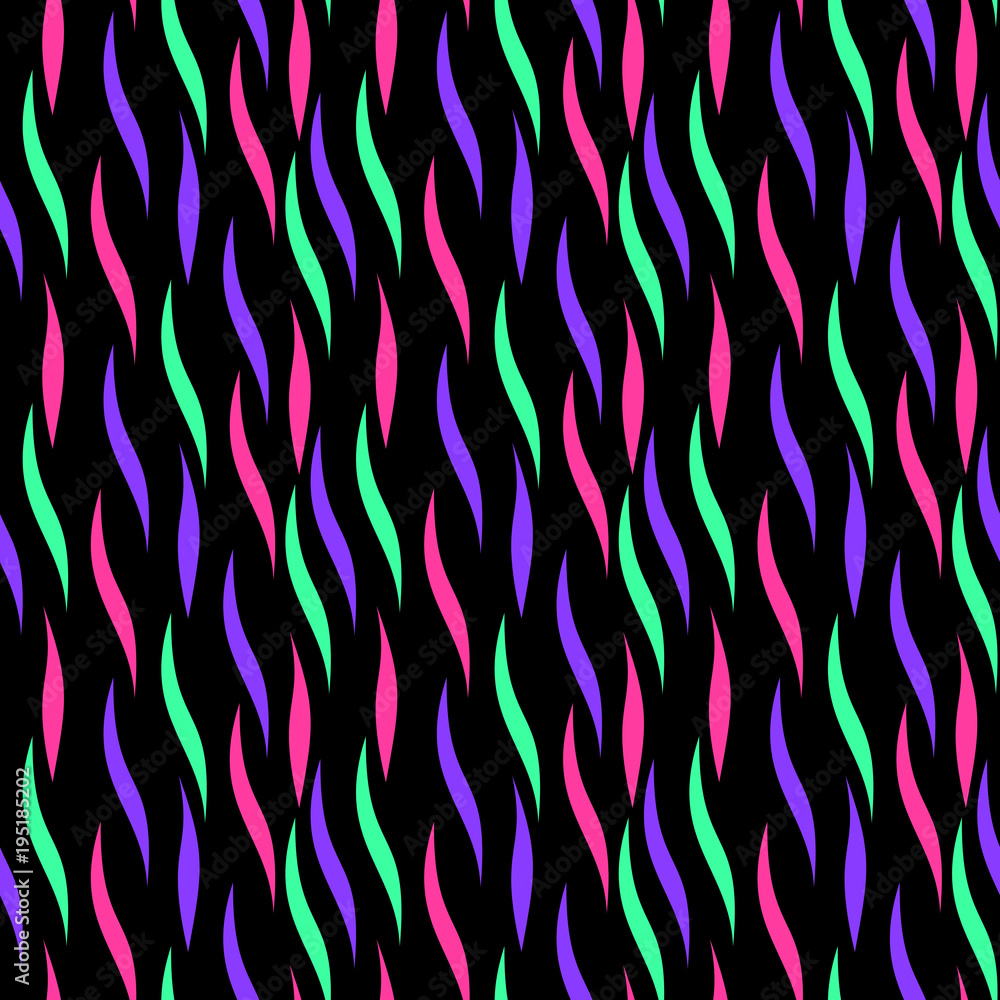 Neon wave shapes seamless pattern Neon wave shapes seamless pattern