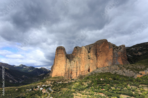Mallos de Riglos mountain in Spain