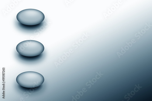 Three ovals on a blue gradient background