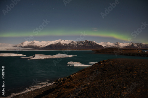 Iceland Aurora Northern Lights and star from Jokulsarlon glacier lake  アイスランド ヨークルスアゥルロゥン ヨークルサルロン オーロラ 星空 © Enken