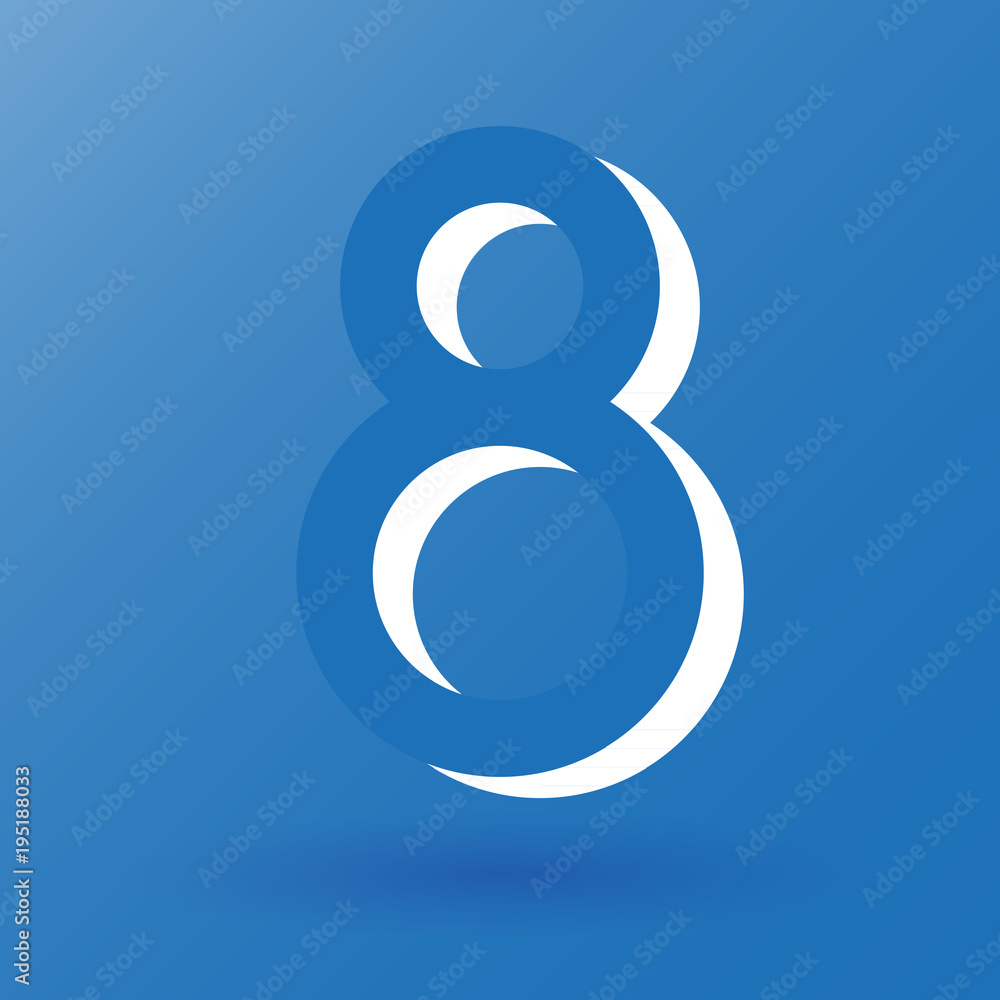 Number eight. International Women's Day. 8 March. Flat design, vector illustration Number eight. International Women's Day. 8 March. Flat design, vector illustration