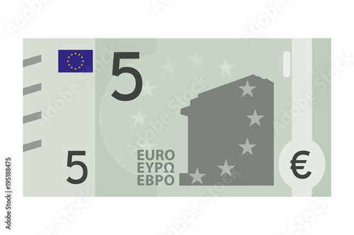 5 Euro Schein - minimalistische Banknote
