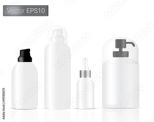 White Bottles Spray Set Background Illustration