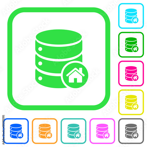 Default database vivid colored flat icons