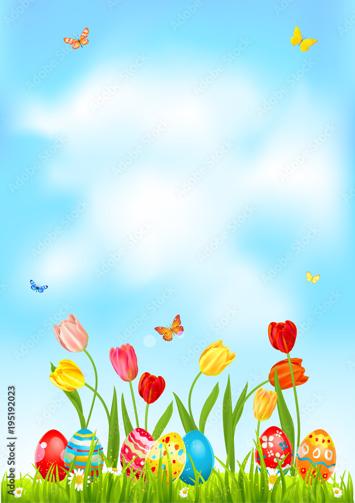 Sky Bright blue easter card