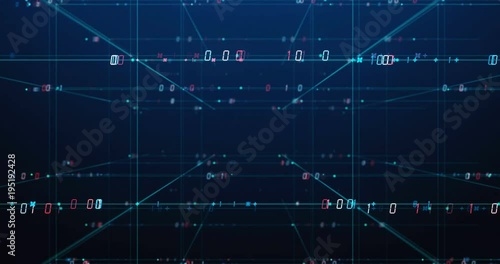 digital grid and number in virtual space ,represent data connections and global network concept,4k seamless loop.
