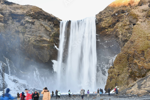 Iceland waterfall Skogafoss                                                          